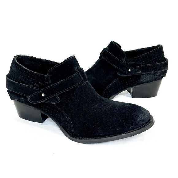 Charles by Charles David Black Wrap Booties Leather Size 9 - Picture 1 of 11